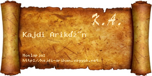 Kajdi Arikán névjegykártya